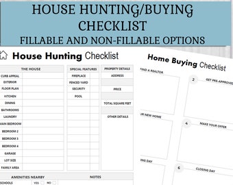 House Hunting Checklist | Home Buying | House Tracker | House Requirements  | Editable Text Field | PDF | Digital Download