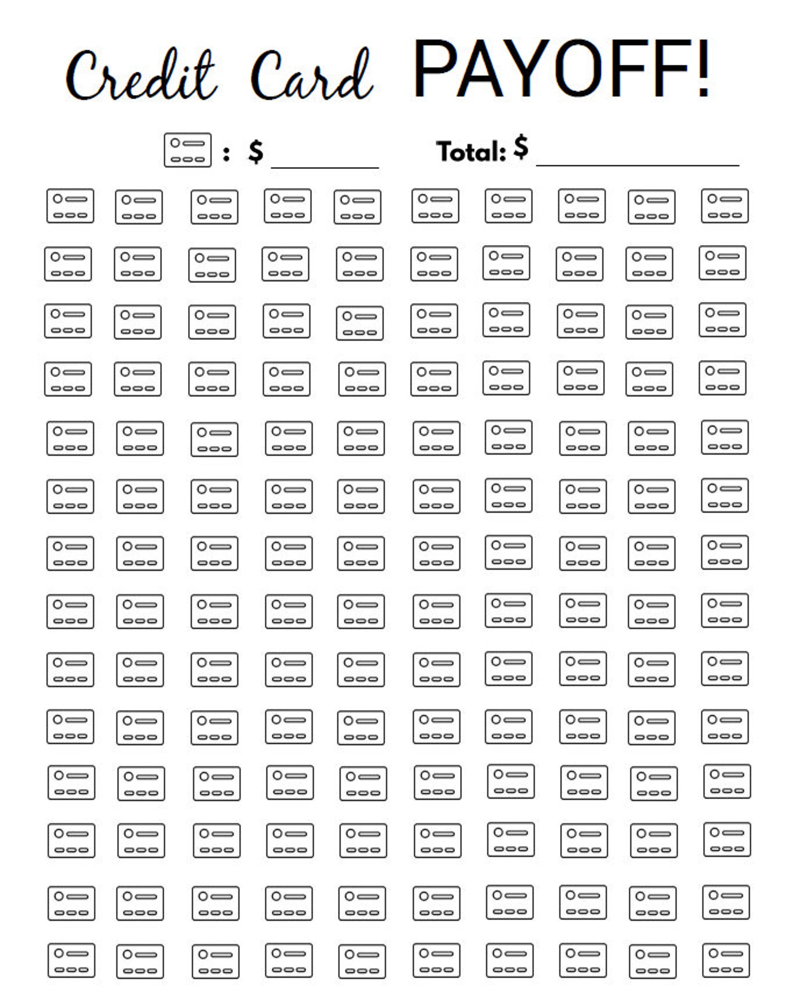 Credit Card Payoff Sheet | Credit Card Loan Log | Debt Payment Tracker | Coloring Page ...
