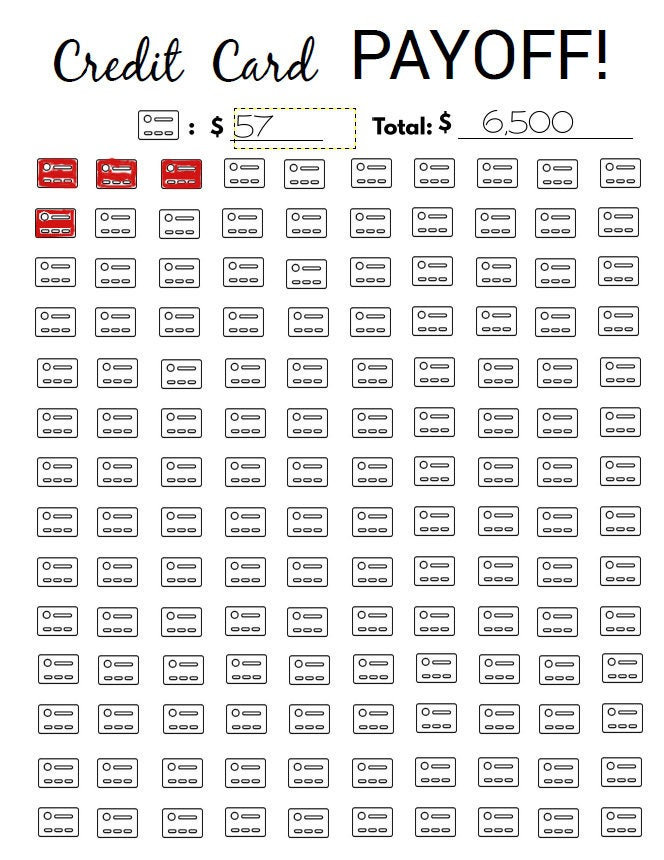 Credit Card Payoff Sheet Credit Card Loan Log Debt Payment Tracker