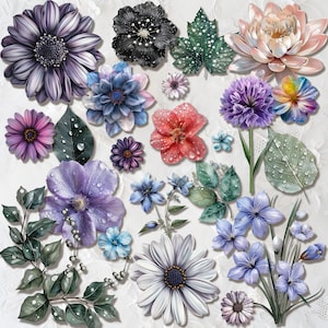 5 páginas de impressões digitais de flores de verão com corte sofisticado para diário, scrapbooking, colagens, telas, cartões feitos à mão e outros projetos de papel