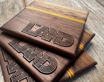 Hardwood Coasters – “The Land” | Cleveland Inspired | Laser Engraved | Set of 4 