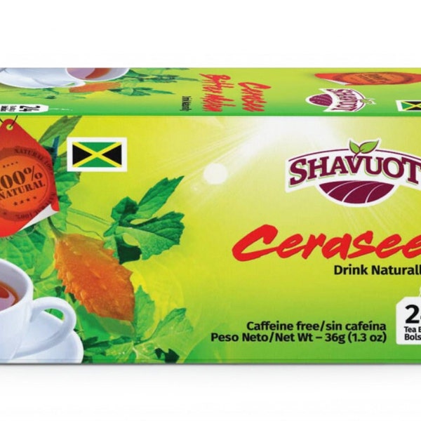 Jamaican All Natural Cerasee Tea bags produced in Jamaica.