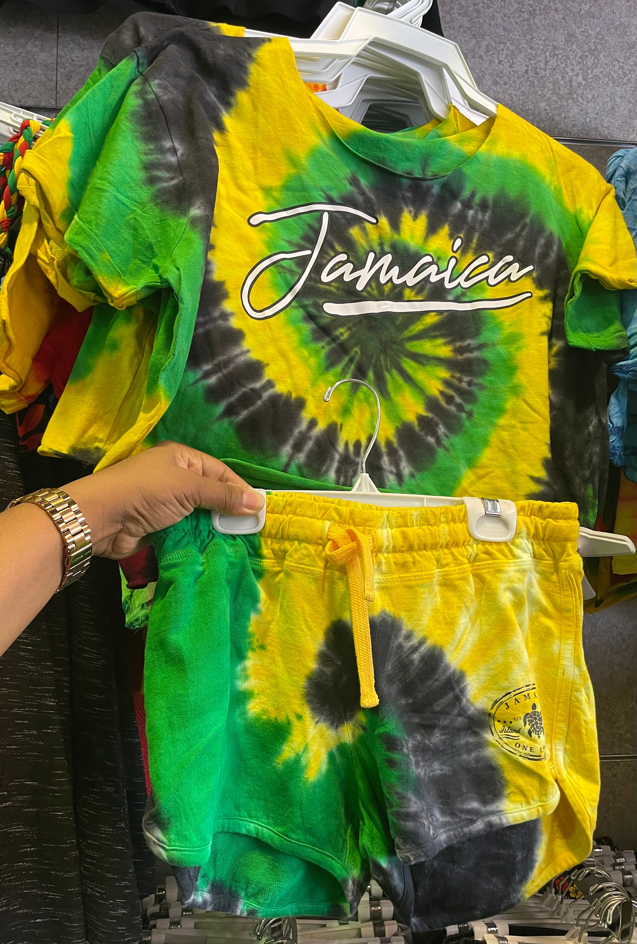 Jamaica Tiedye Crop Top and Shorts Set With Jamaica Colors Etsy