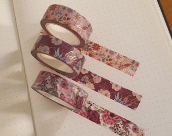 Washitape florale avec feuille d'or