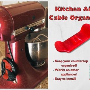 Cable Holder for Kitchenaid Machines Artisan / Cord Holder for Kitchenaid  Artisan / Cable Tie / Incl. Nano Adhesive Tape 