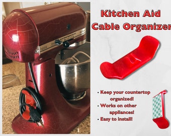 Appliance Cord Wrap,  cable and counter organizer. Simple attachment to keep your kitchen & home clutter free. Affordable gift idea.