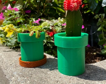 Super Mario Inspired Pipe Planters. Perfect for Succulent and Venus Fly Traps. Makes a perfect accent to any Garden, works great with Cacti.