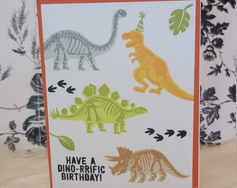 Handmade Birthday Card, Greeting Card Birthday, Dinosaur Birthday, Birthday Cards for Kids, For Him, For Her, Cards for Kids, Dinosaur Card