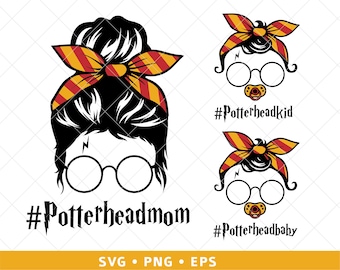 Potterhead Mom Kid Baby SVG PNG-bestanden (digitale download)