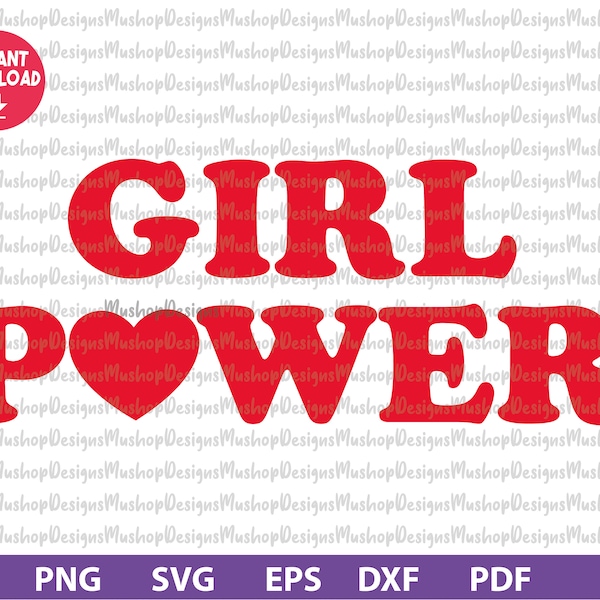 Girl Power SVG PNG cricut text cut file layered vector for shirts mugs and more