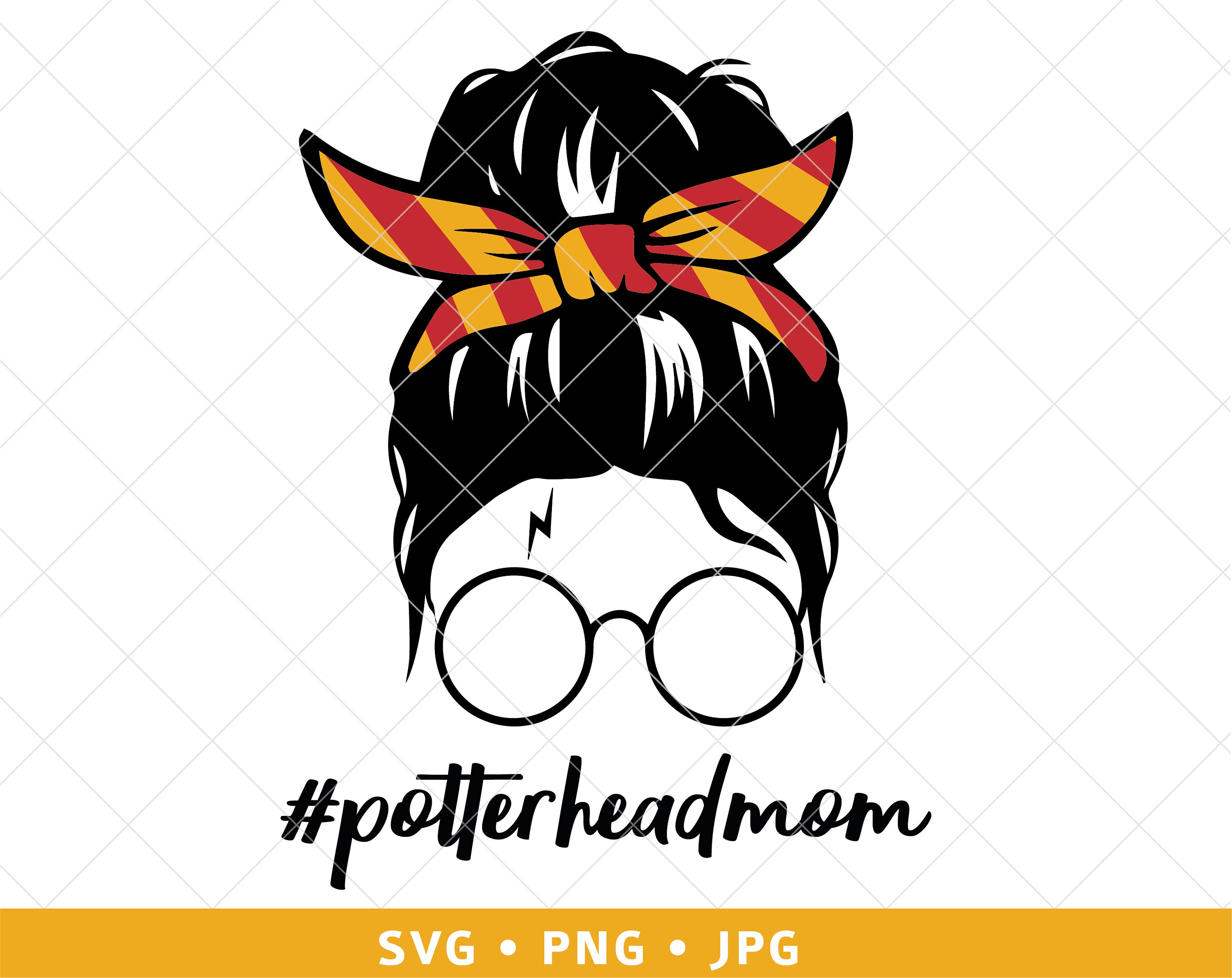 Potterhead mom svg, Harry Potter messy bun mom life momlife svg png j…