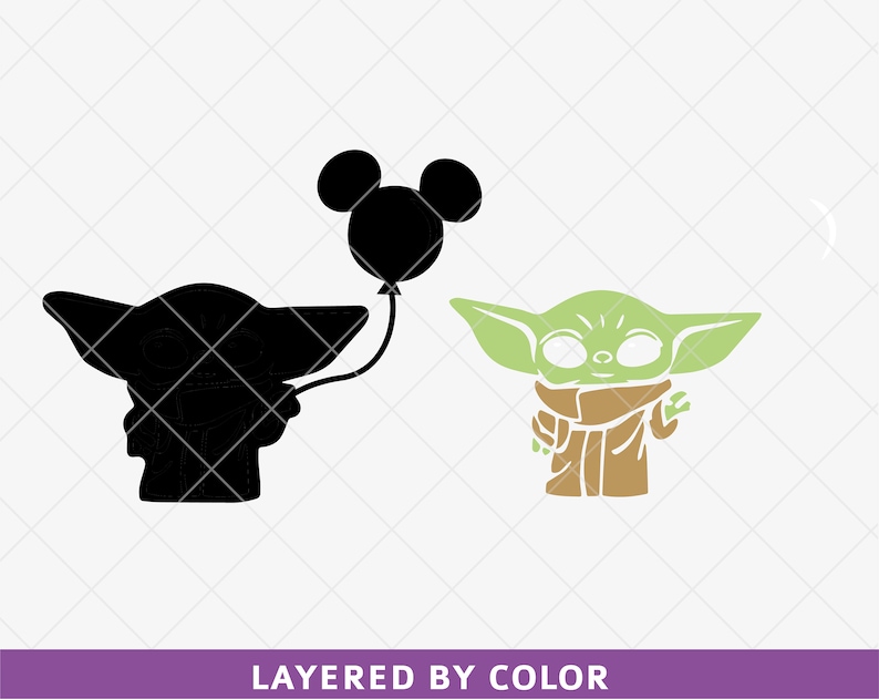 Op de afbeelding: Een groen en bruin cartoonfiguur dat een zwarte Mickey Mouse-ballon vasthoudt. Het figuur houdt de ballon vast met zijn rechterhand en kijkt naar links. Het figuur staat op een witte achtergrond.