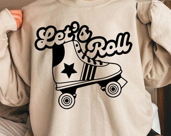 Let's Roll rolschaatsen SVG: sublimatie Cricut-ontwerp (digitaal bestand)