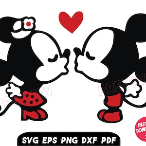 Minnie Mouse svg, Mickey, Cricut, Cut File, Silhouet, Print, clipart, digitale instant download, DIY, gelaagd door kleur, eps, kus, hart