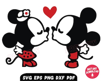 Minnie Mouse svg, Mickey, Cricut, Cut File, Silhouet, Print, clipart, digitale instant download, DIY, gelaagd door kleur, eps, kus, hart