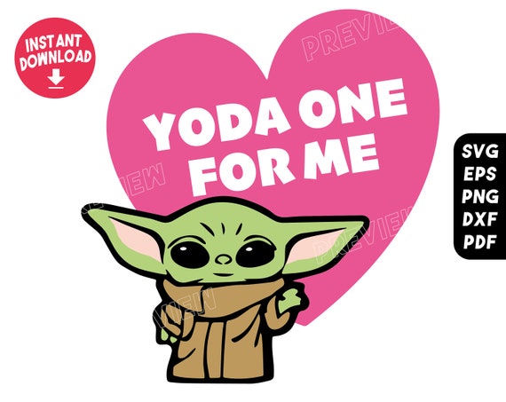 Download Baby Yoda Svg Grogu Heart The One For Shirts Cricut Cut File Silhouette Print Clipart Digital Instant Download Diy Layered Eps Png
