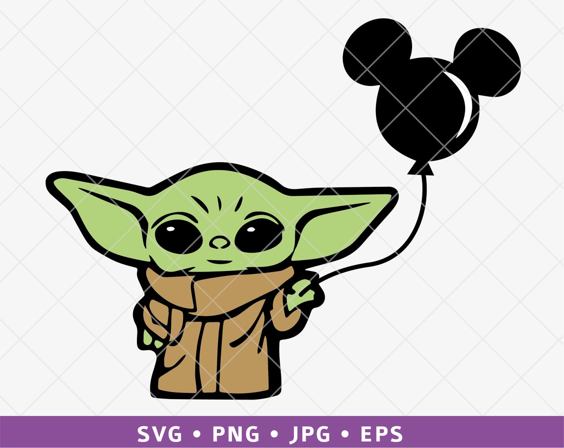 Baby Yoda Disney Balloon SVG Baby Yoda Mickey Mouse Disney