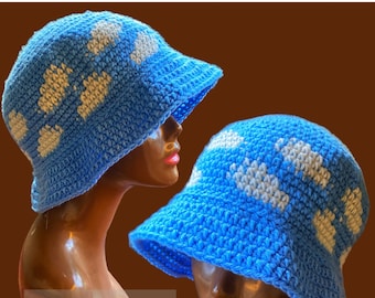 Cloudy unisex bucket hat pattern