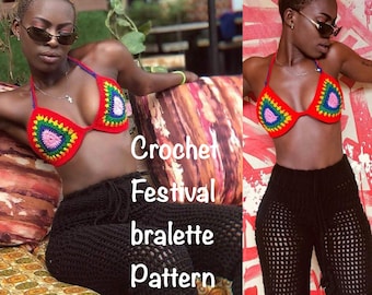 crochet festival bralette,crochet pattern,super beginner friendly,carribean bralette