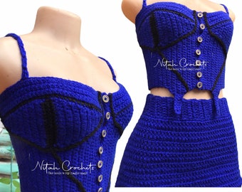 vera bustier strap top. crochet corset top