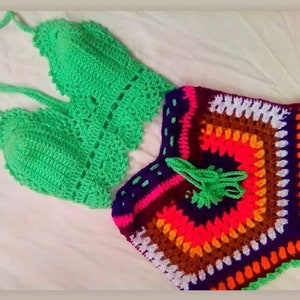 granny stripe crochet booty shorts pdf pattern. all sizes included zdjęcie 4