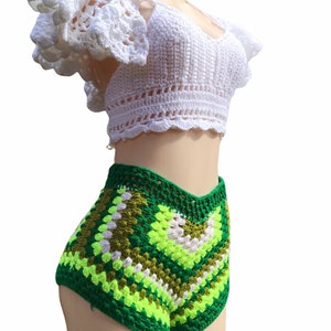 granny stripe crochet booty shorts pdf pattern. all sizes included zdjęcie 9