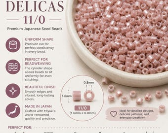 Miyuki Delicas 11/0 | Japanese Cylinder Seed Beads for Peyote Loom Jewelry