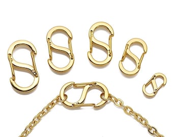 Stainless Steel S Connector Clasp | Self-Locking Double Snap | Necklace Bracelet Findings | DIY Jewelry Making