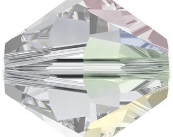 Swarovski Clear AB Bicone Beads | 5328 Genuine Aurora Borealis | 3mm 4mm 6mm