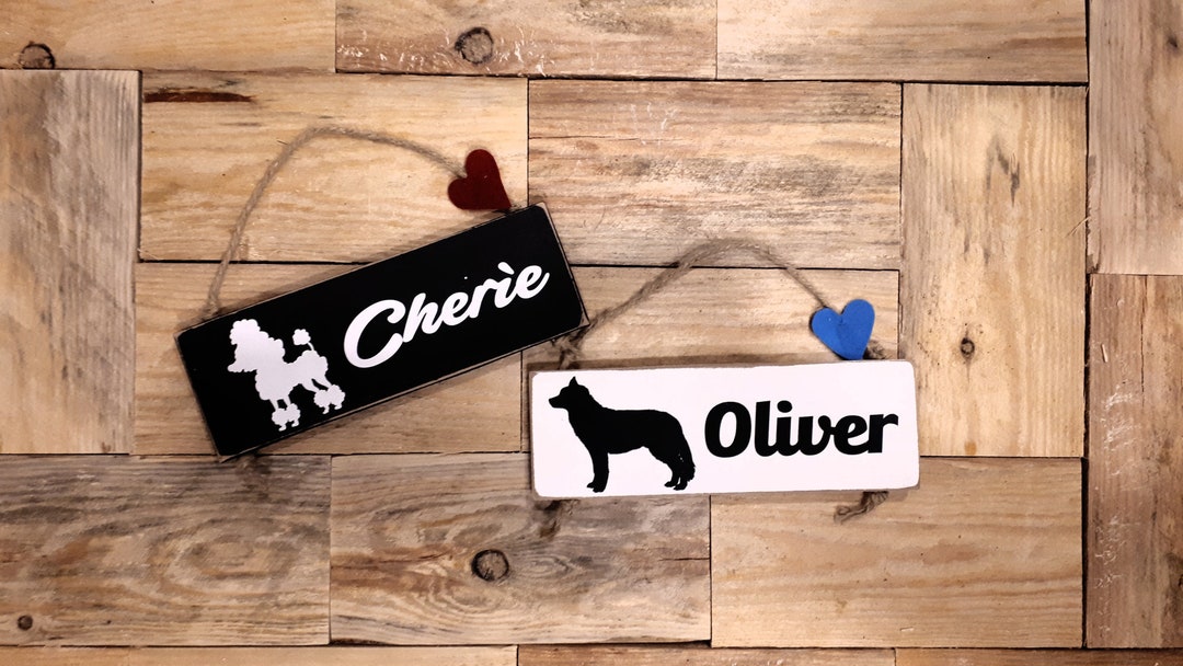 Dog Name Plate. Personalized Ornamental Wooden Plate for Etsy