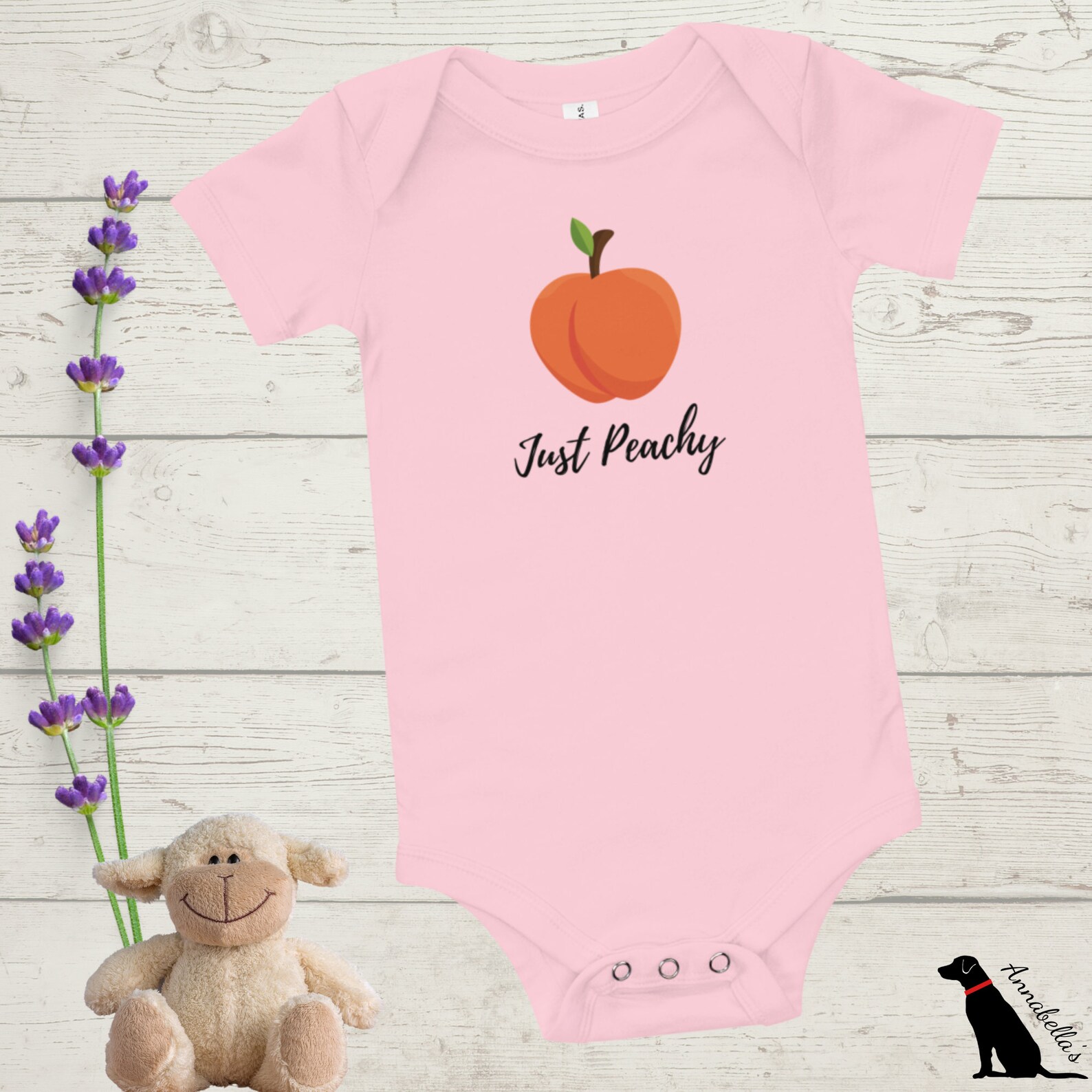 Peach Baby Bodysuit Cute Just Peachy Infant Clothing Design Etsy