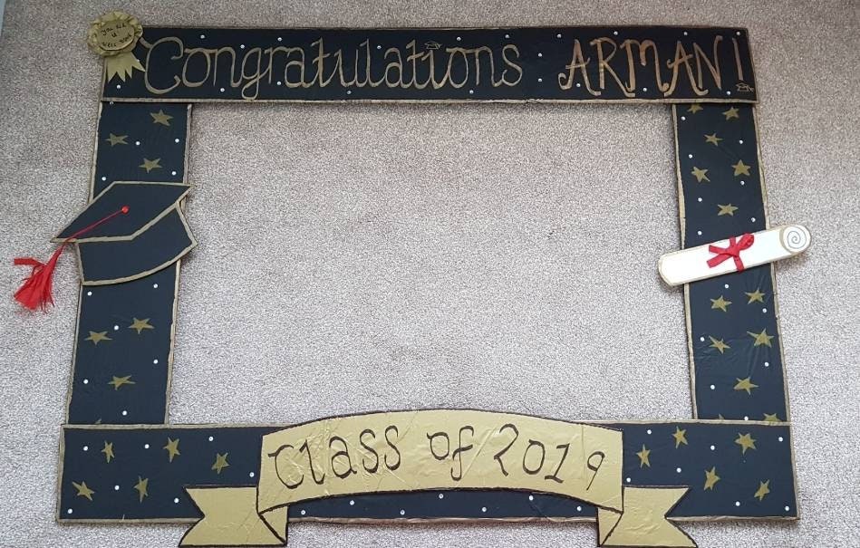 Custom made Graduation selfie frame including props Etsy