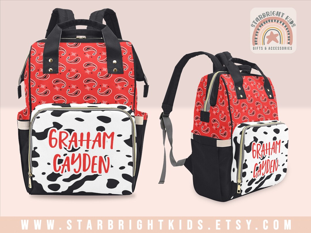 Bandana Paisley and Cow Print Pattern Personalized Diaper Bag - Etsy