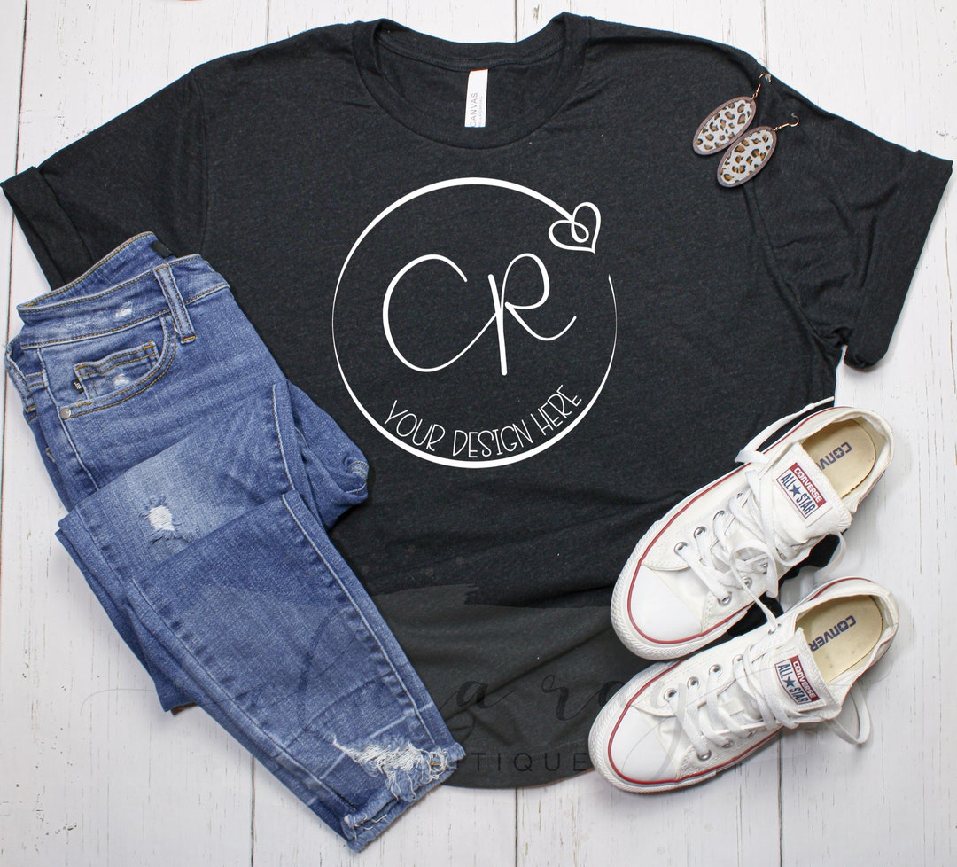 Bella Canvas Heather Black básico - Etsy España