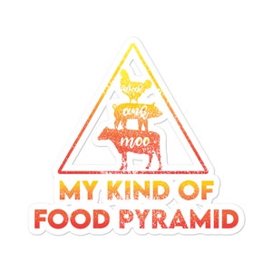 Carnivoor Voedselpiramide, Bubble-vrije stickers, Carnivoor tshirt, Carnivoor Gift, Carnivoor grappig, 0% Vegan, Carnivoor tee