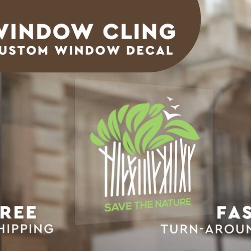 Custom Window Cling Decals Static Cling Window Decal Etsy