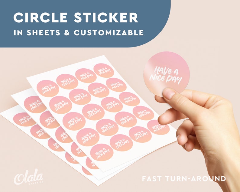 Custom Circle Sticker Personalized Circle Label Custom Etsy