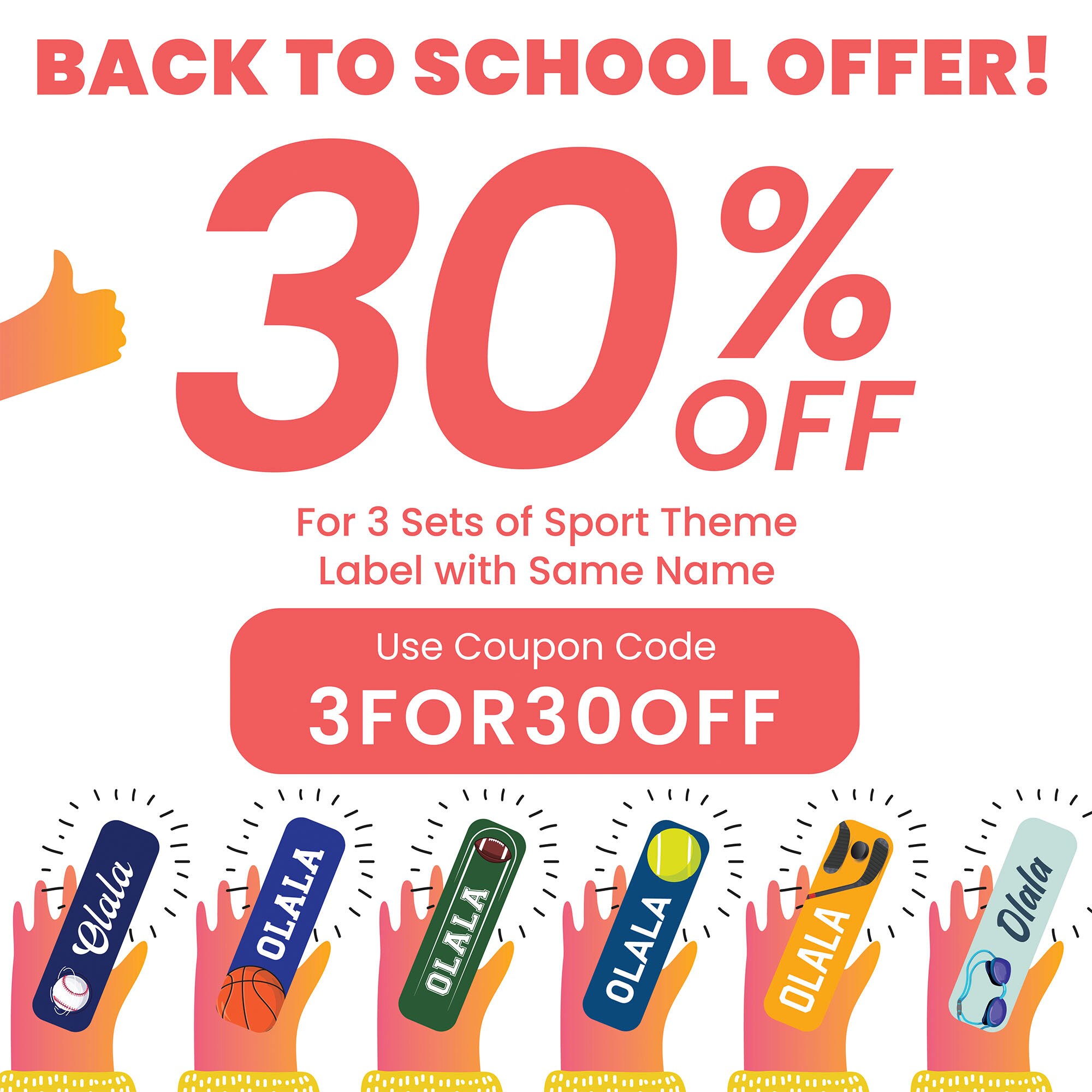 Personalized Sports Theme Kids Name Label for School Supplies ...