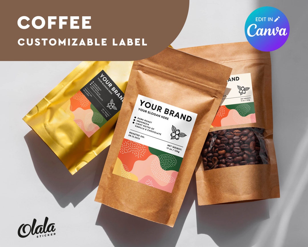 Printable Coffee Labels Template Small Business Coffee Shop Labels Printable Coffee Labels Template Small Business Coffee Shop Labels