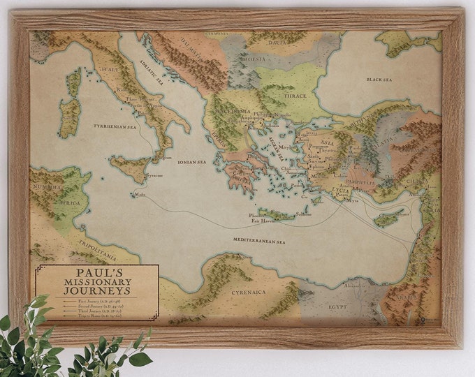 St Paul Missionary Journeys Map - Etsy