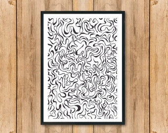 Patterned Abstract Line Art | Modern Optical Illusion Downloadable Art