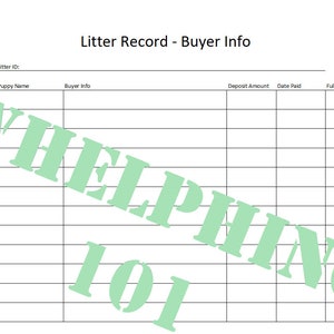Whelping Litter tracking