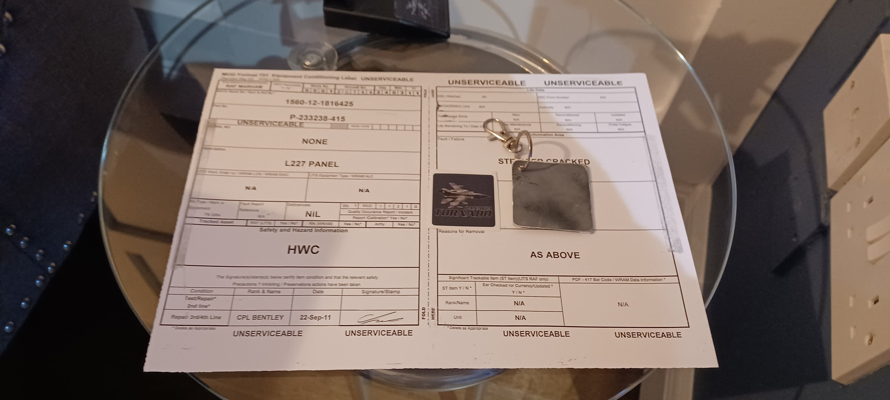 RAF Fighter Jet Aircraft Panavia Tornado GR4 ZD744 Skin Fuselage Key ...