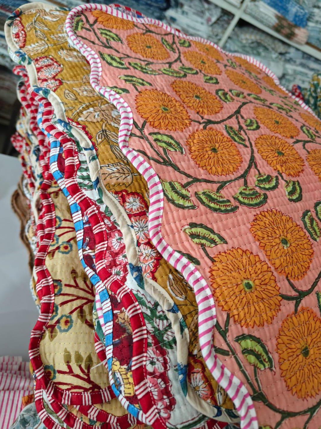 Tessuto Jaipuri Stampa A Mano - Cotone Puro Per Abiti E