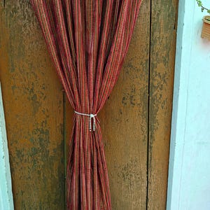 Cortina de terciopelo de algodón indio con estampado de lunares, estilo bohemio, de lujo, ideal como regalo de inauguración de la casa y decoración colorida.