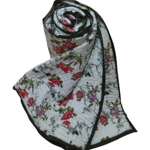 Indian Jaipuri Quilt, Floral Razai Cotton Handmade Quilt, Couch Spread, Bed Comforter, Anokhi Design, Boho Bohemian, Cotton Filling