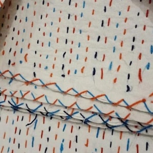 Indiano multi costura algodão kantha colcha cama capa lance sofá colcha queen size cobertor artesanal gudri