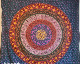 Indian Mandala Wall Hanging Wall Hanging Bedspread Dorm Decor Hippie Boho Handmade Cotton Indian Art Tapestry