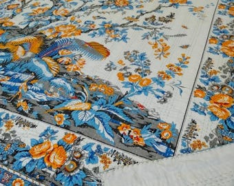 Indian Kantha Quilt Handmade Floral Print Kantha Throw Indian Blanket King Size Bedspread Kantha Bed Cover Bohemian Quilt