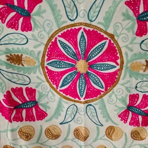 Indian Suzani Embroidery Boho Floral bedspread Twin size, Vintage Kantha Quilt, Handmade Kantha, Bohemian Kantha Blanket Bed cover